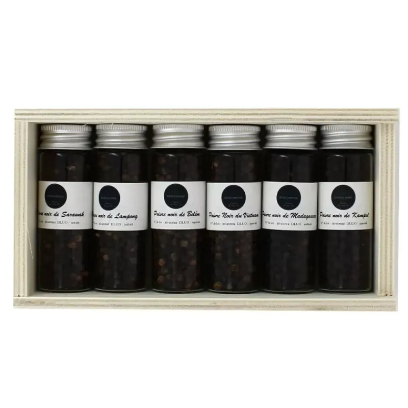 Fashion Épices du Monde Coffret 6 Poivres noirs